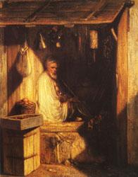 Alexandre Gabriel Decamps Turkish Merchant smoring in His shop Sweden oil painting art